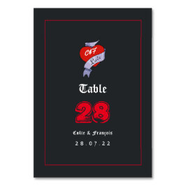 Rock and Roll Wedding Monogram Tischnummer