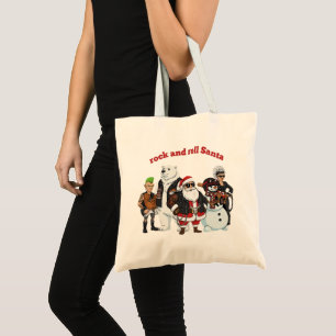 Rock and Roll Weihnachtsmann Lustiger Biker Punk Tragetasche