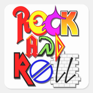Rock-and-Rollaufkleber Quadratischer Aufkleber