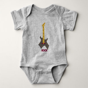 Rock-and-Rollbaby-Kaliko-Muster-Gitarre Baby Strampler