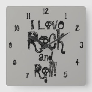 Rock-and-Rollschädel-Wanduhr Quadratische Wanduhr