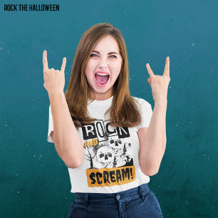 Rock and schrie lustige Halloween T-Shirt