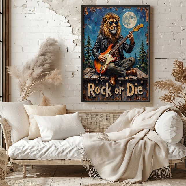 Rock auf der Dachterrasse: Lion's Midnight Blues Poster (Von Creator hochgeladen)