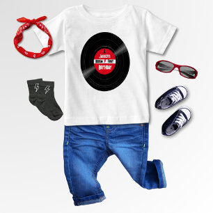 Rock Baby First Birthday Vinyl Record Red Label T-shirt