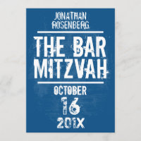 Rock Band Bar Mitzvah Invitation Tout Type en bleu