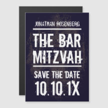 Rock Band Bar Mitzvah Save the Date Black
