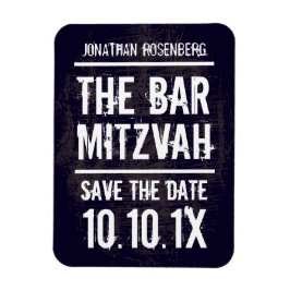 Rock Band Bar Mitzvah Save the Date Magnet, Black Magnet