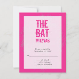 Rock Band Bat Mitzvah UAWG Replik Karte in Rosa