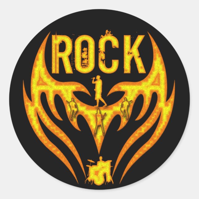 ROCK BAND RUNDER AUFKLEBER (Vorderseite)