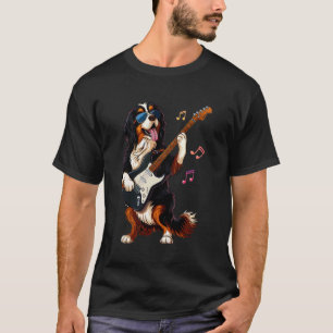 Rock Bernedoodle Hund spielt Gitarre Lustige Gitar T-Shirt
