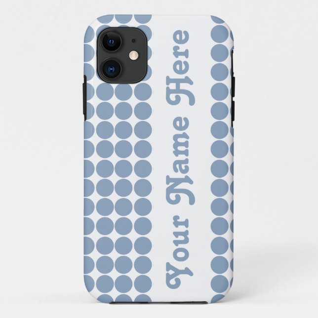 Rock Blue Safari Dot mit Namen Case-Mate iPhone Hülle (Rückseite)