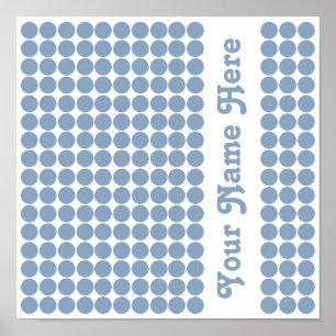 Rock Blue Safari Dot mit Namen Poster