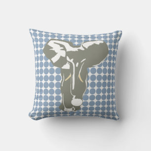 Rock Blue Safari Dot mit Pop Art Elephant Kissen