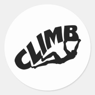 Rock Bouldering Climation Silhouette Runder Aufkleber