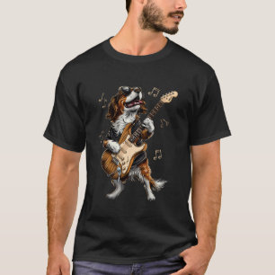Rock Brittany Hund spielt Gitarre Lustige Gitarre  T-Shirt