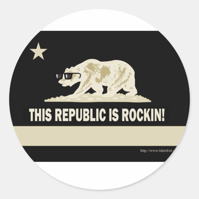 Rock California Runder Aufkleber (Vorderseite)