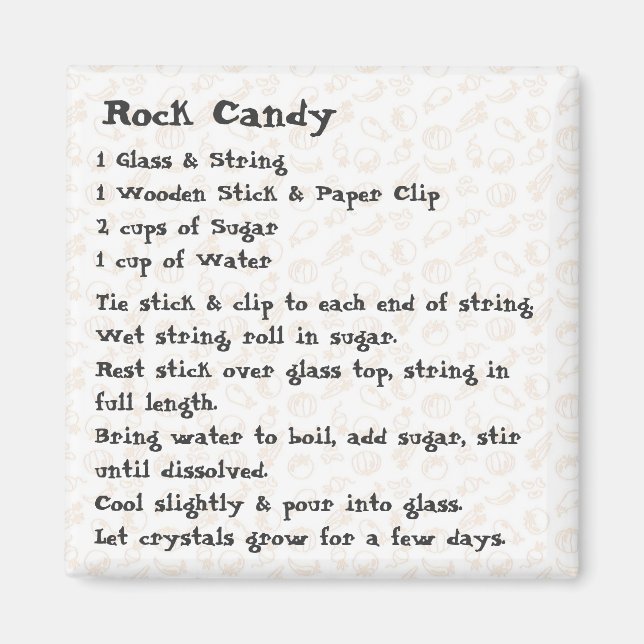 Rock Candy Recipe Magnet pink (Vorne)