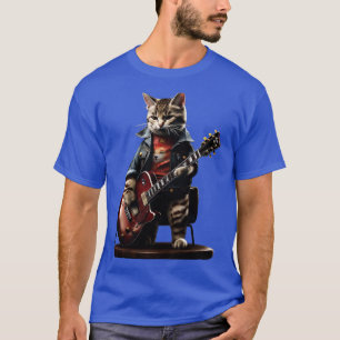 Rock Cat Playing Gitarre Funny Guitar Cat (19) T-Shirt