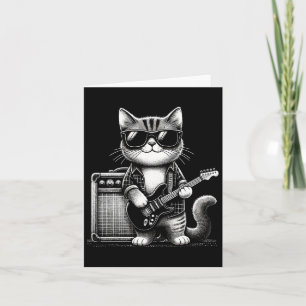 Rock Cat Playing Gitarre Karte