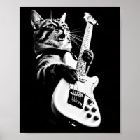 Rock Cat Playing Guitar - Funny Guitar Cat 1