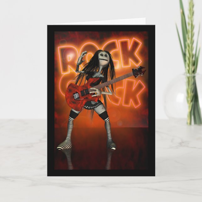Rock Chick Birthday Card Moonies Tupfen Rocker Karte (Vorderseite)
