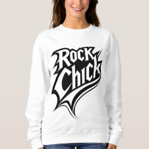 Rock Chick - Bold Black and White Typografy Sweatshirt