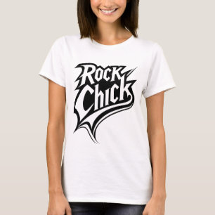 Rock Chick - Bold Black and White Typografy T-Shirt