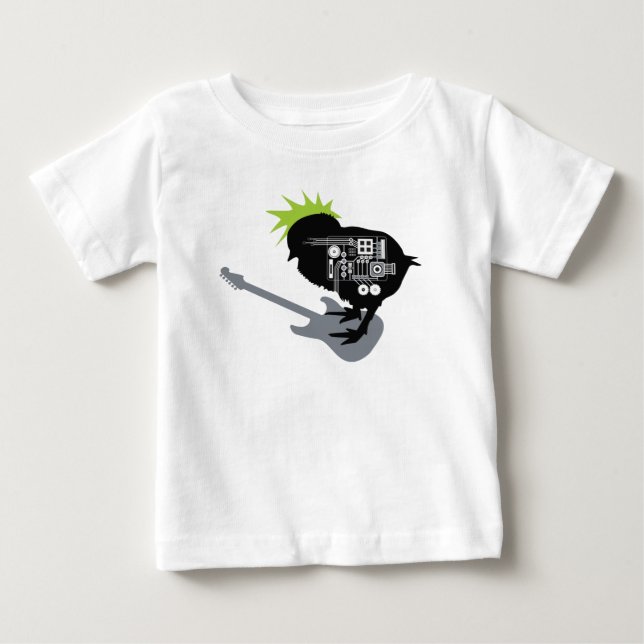 Rock Chick Green Romper Baby T-shirt (Vorderseite)