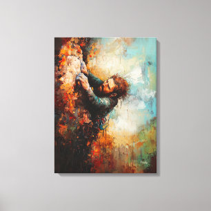Rock Climber Art - Abstraktes Adventure Sports Leinwanddruck