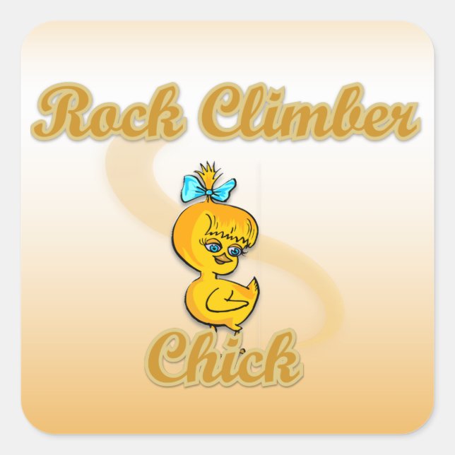 Rock Climber Chick Quadratischer Aufkleber (Vorderseite)