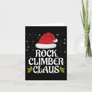 Rock Climber Claus Weihnachtslicht-Pyjama-Familie Karte