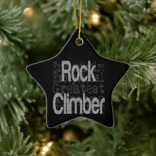 Rock Climber Extraordinaire Keramik Ornament (Baum)