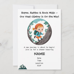 Rock Climber Girl Baby Shower Einladung