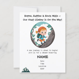 Rock Climber Girl Baby Shower Einladung Postkarte
