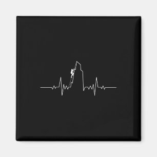 Rock Climber Herzschlag Bergsteigen Wandern Bould Magnet