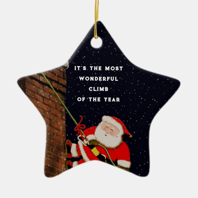 Rock Climber Keramik Ornament (Vorne)