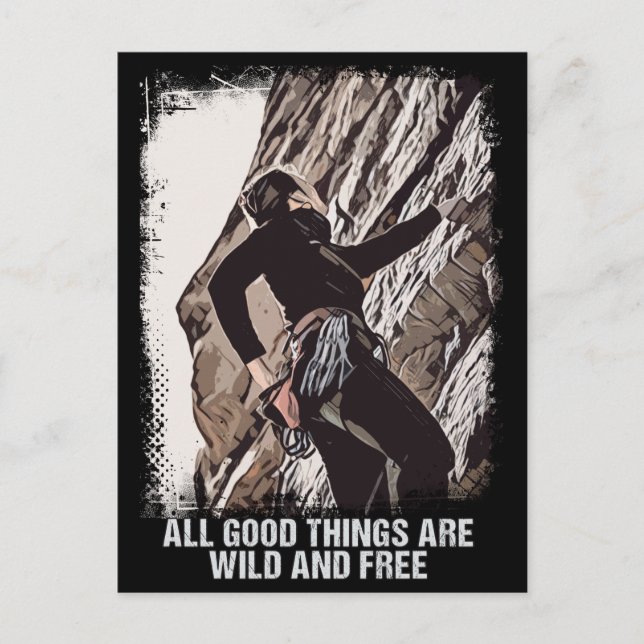 Rock Climber Motto Vintag Grunge Berggipfel Postkarte (Vorderseite)