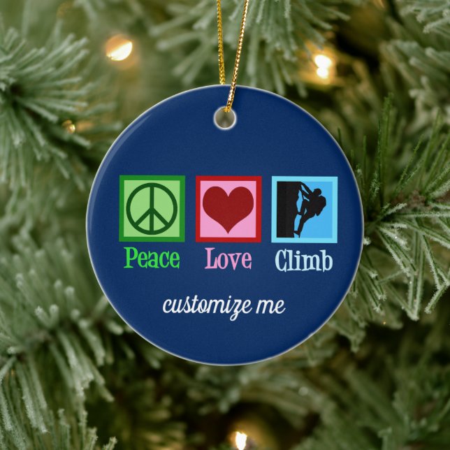Rock Climber Peace Liebe Klettergarten Keramik Ornament (Baum)