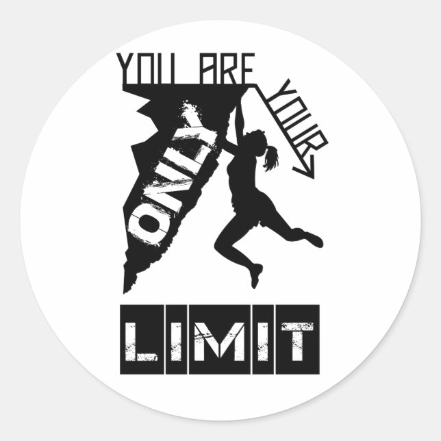 Rock Climber-Silhouette - Inspiration für das Klet Runder Aufkleber (Vorderseite)