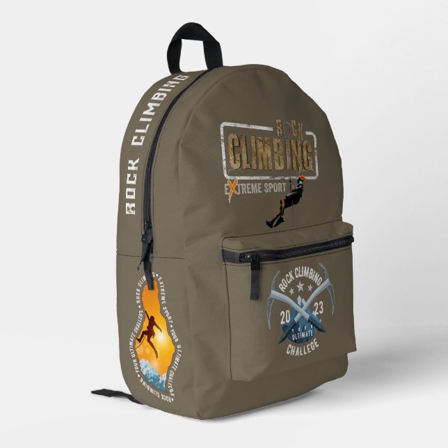 Rock Climbing | Bedruckter Rucksack (Rückseitige Ecke links)