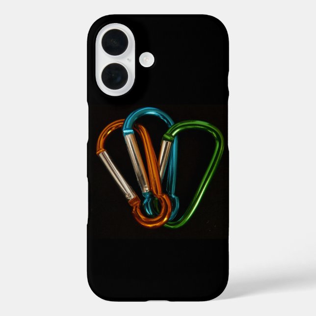 Rock Climbing Carabiner iPhone 16 Hülle (Rückseite)