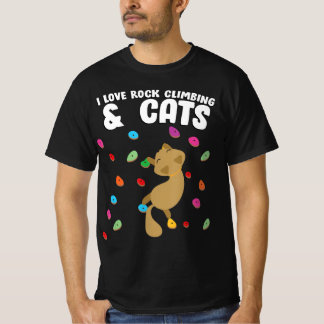 Rock Climbing & Cat Liebe Niedliche Geburtstag T-Shirt