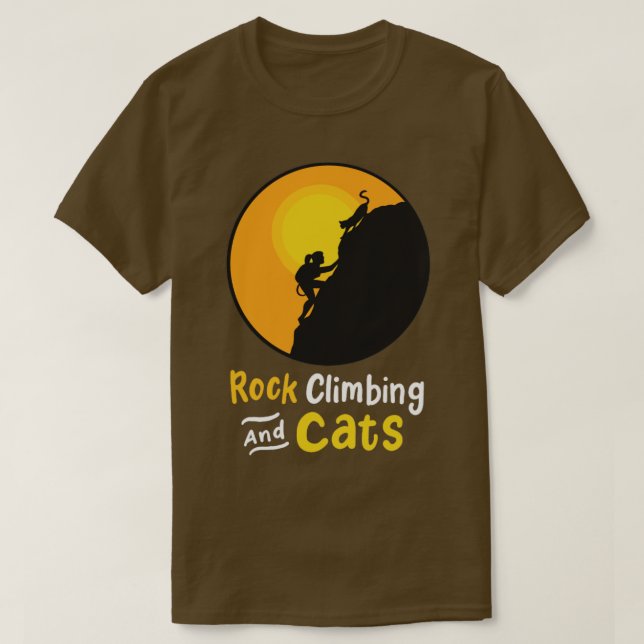 Rock Climbing Cat T-Shirt (Design vorne)