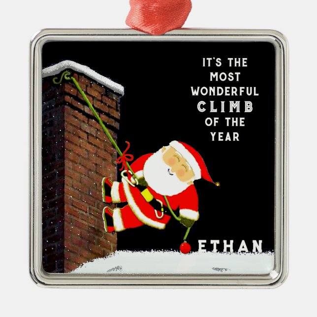 Rock Climbing Christmas Collectin Ornament Aus Metall (Vorne)
