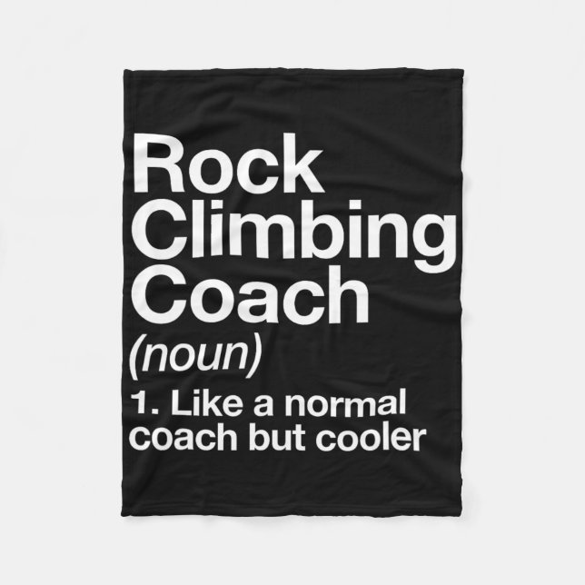 Rock Climbing Coach Funny Definition Trainer Tee  Fleecedecke (Vorderseite)