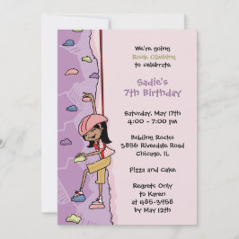 Rock Climbing Einladung: Schwarzes Haar Geburtstag Einladung