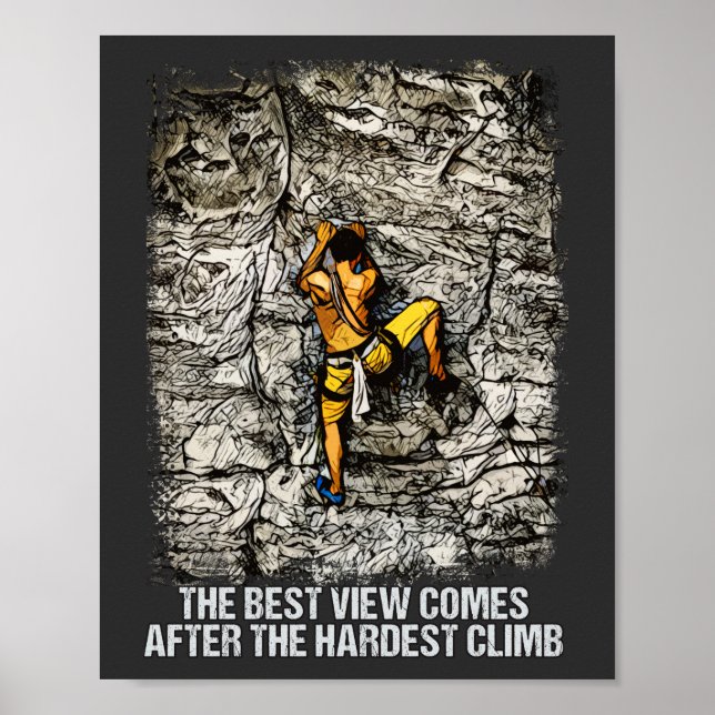 Rock Climbing Erreichbarkeit Berggipfel Poster (Vorne)