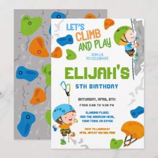 Rock Climbing Geburtstag Einladung