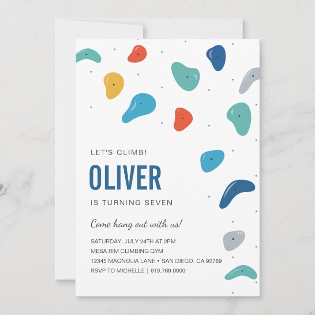 Rock Climbing Geburtstagsparty Einladung (Vorderseite)