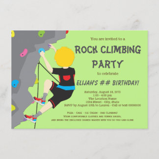 Rock Climbing Geburtstagsparty Einladung